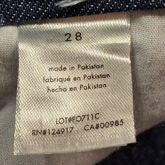 WeWoreWhat Frayed Waist & Hem High-Rise Straight Leg Blue Denim Jeans Size 28 - Picture 10 of 16